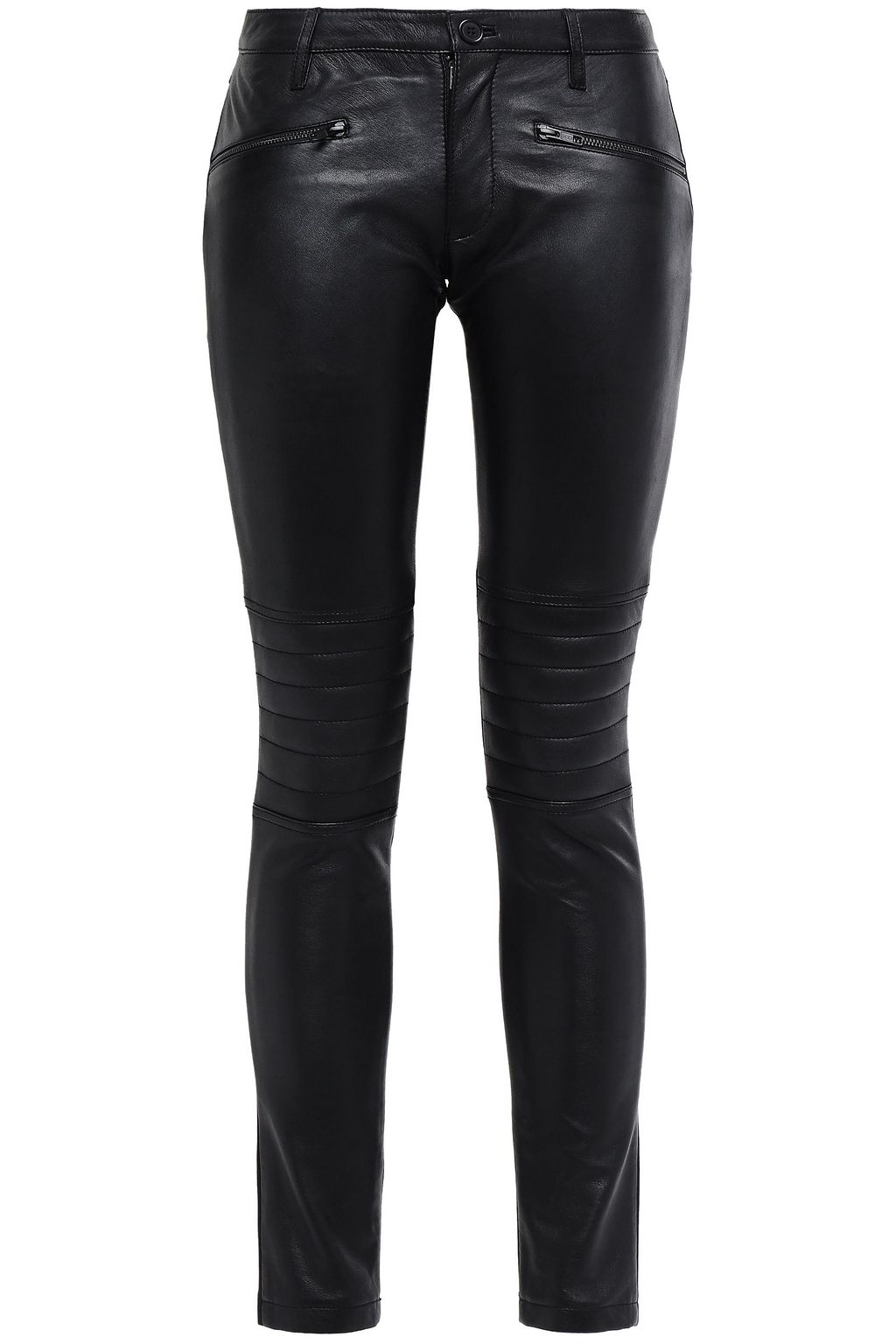 STAND STUDIO Sign jersey-paneled leather skinny pants | Sale up to 70% ...