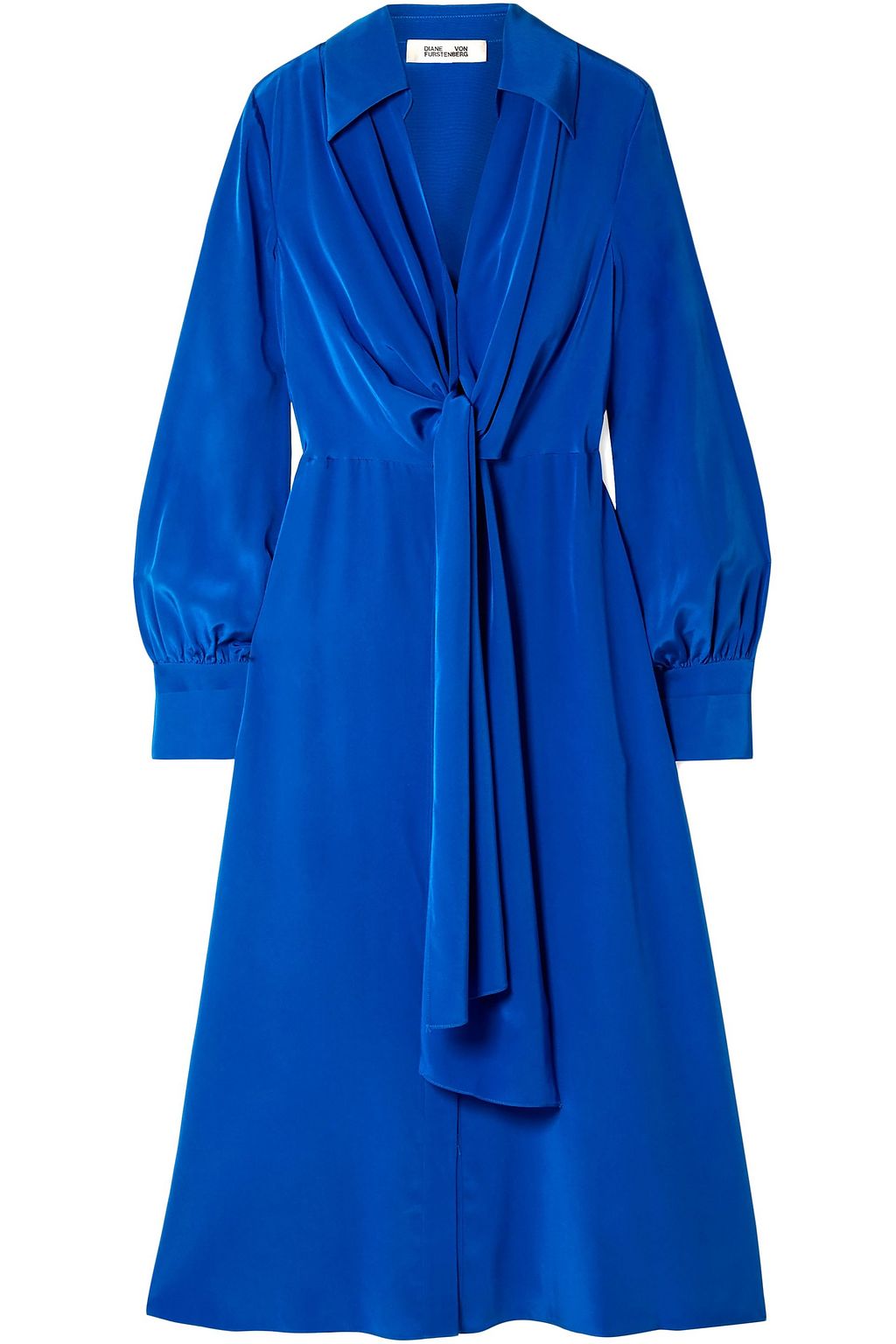 von front tie silk dress