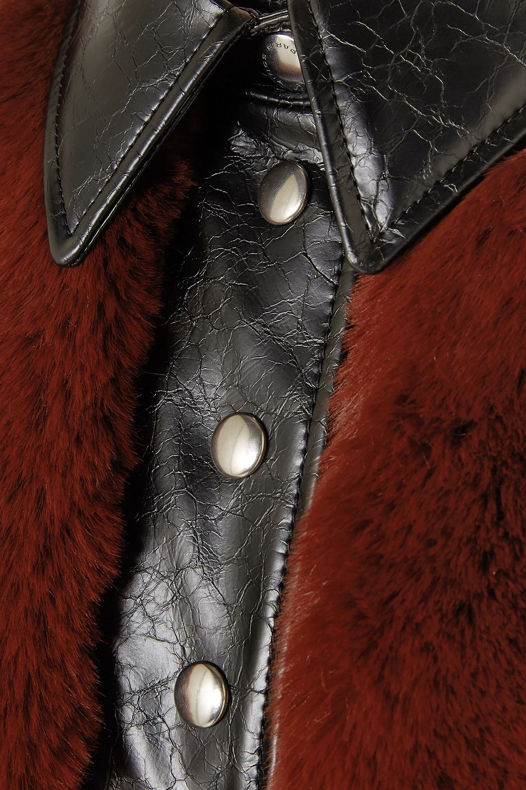 SONIA RYKIEL Belted faux leather-trimmed faux fur coat