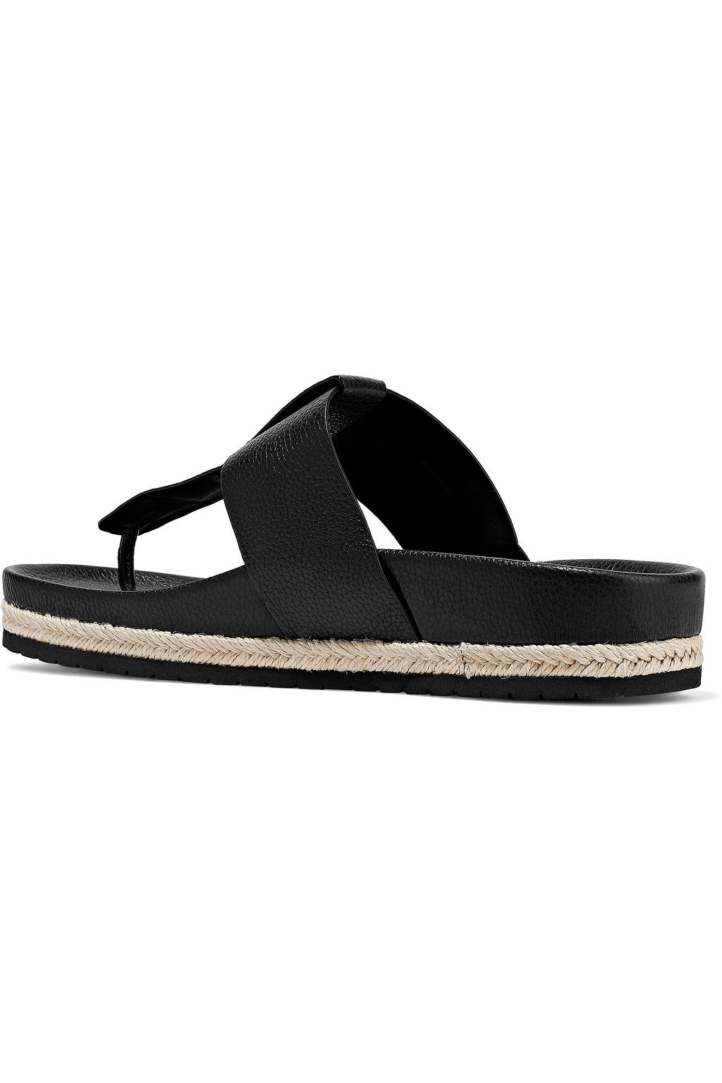 VINCE. Avani jute-trimmed textured-leather sandals