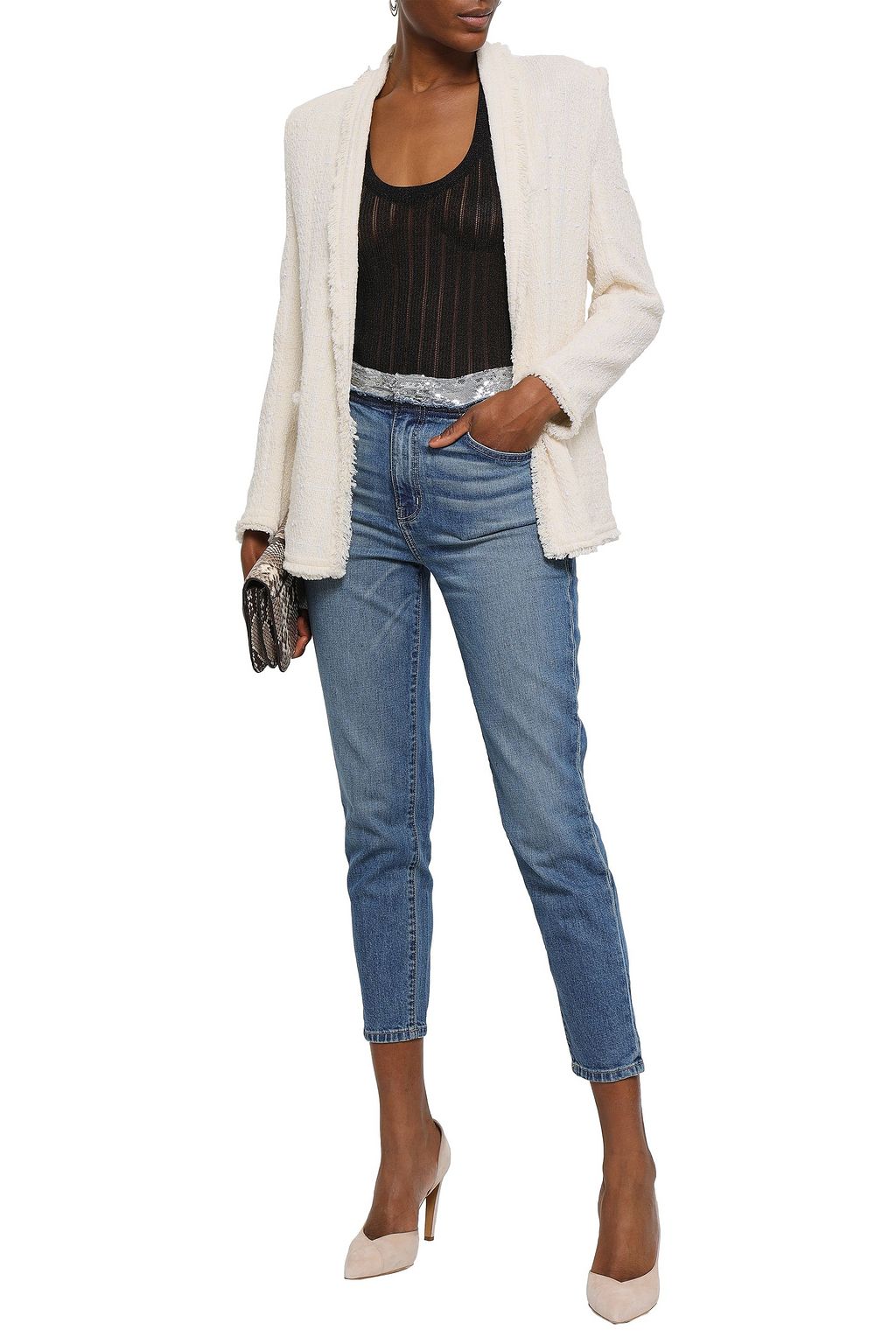 IRO Quanto checked cotton-blend bouclé-tweed jacket