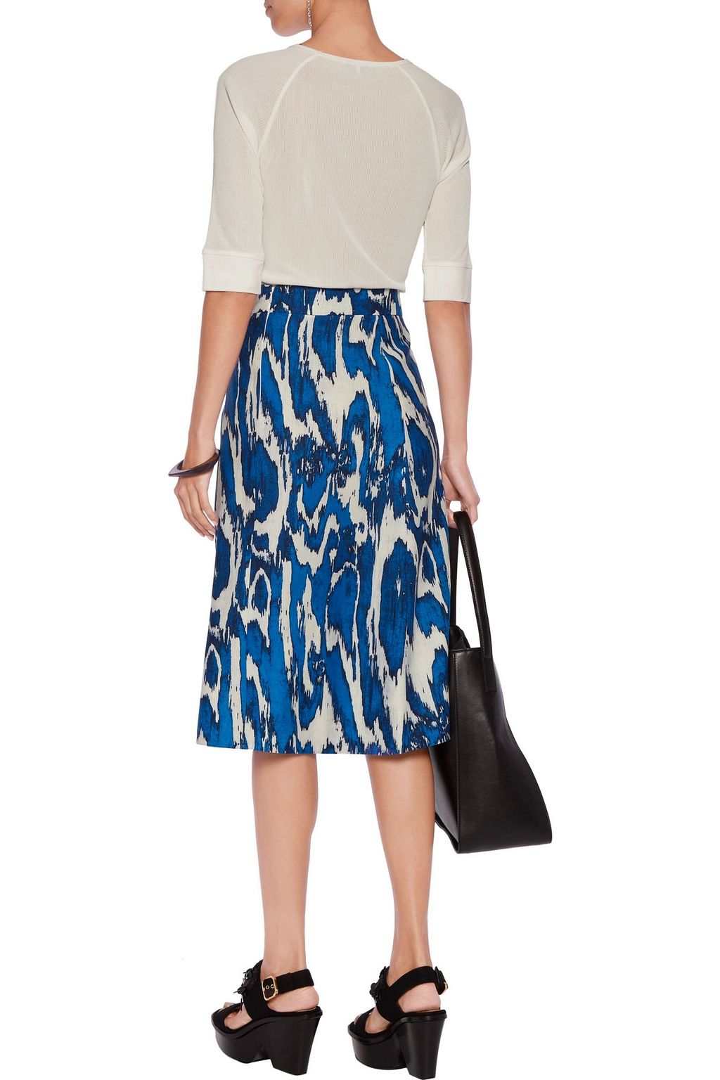 MARNI Wool and silk-blend midi skirt