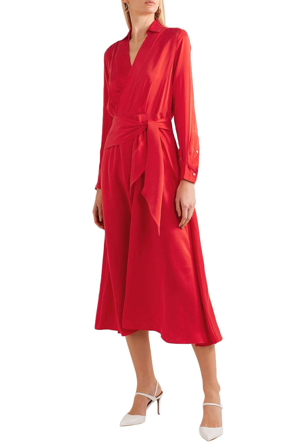 EQUIPMENT Wrapeffect silkblend midi dress THE