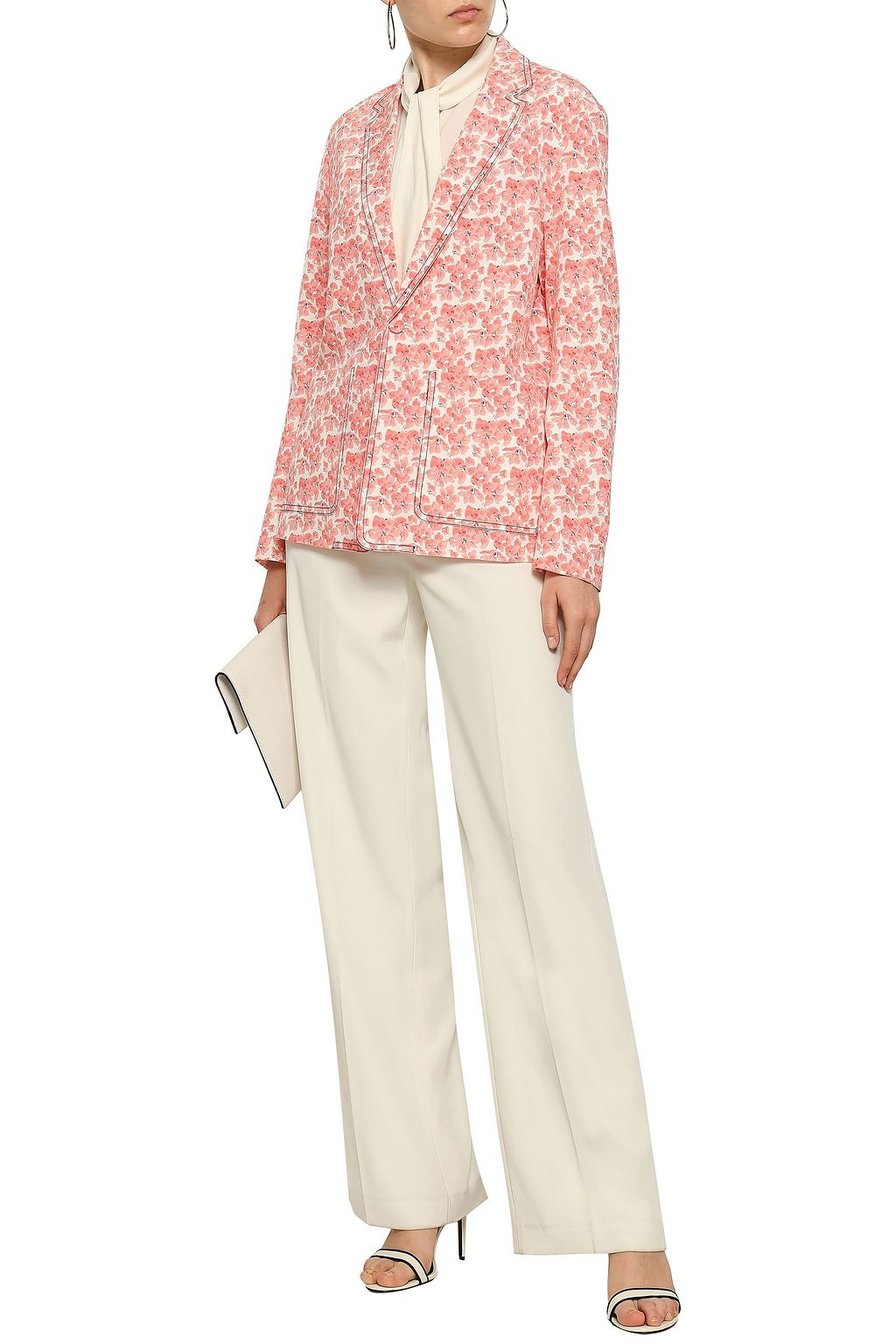 JOSEPH Floral-print silk crepe de chine blazer