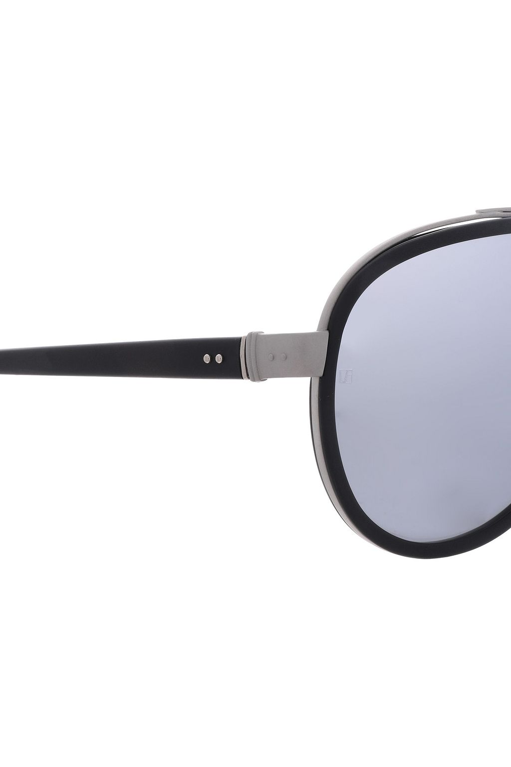LINDA FARROW Aviator-style silver-tone and acetate sunglasses