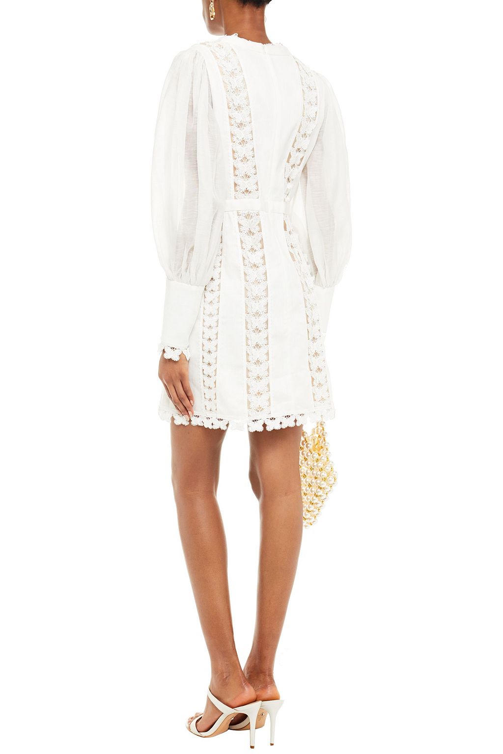 ZIMMERMANN Super Eight Flutter crochet-trimmed linen-gauze mini dress