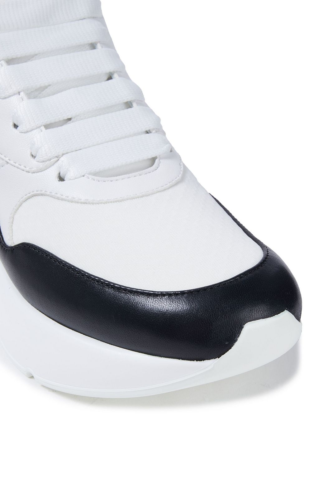 MCQUEEN Joey Larry leather and jersey sneakers