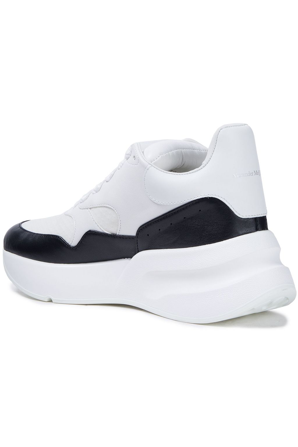 MCQUEEN Joey Larry leather and jersey sneakers