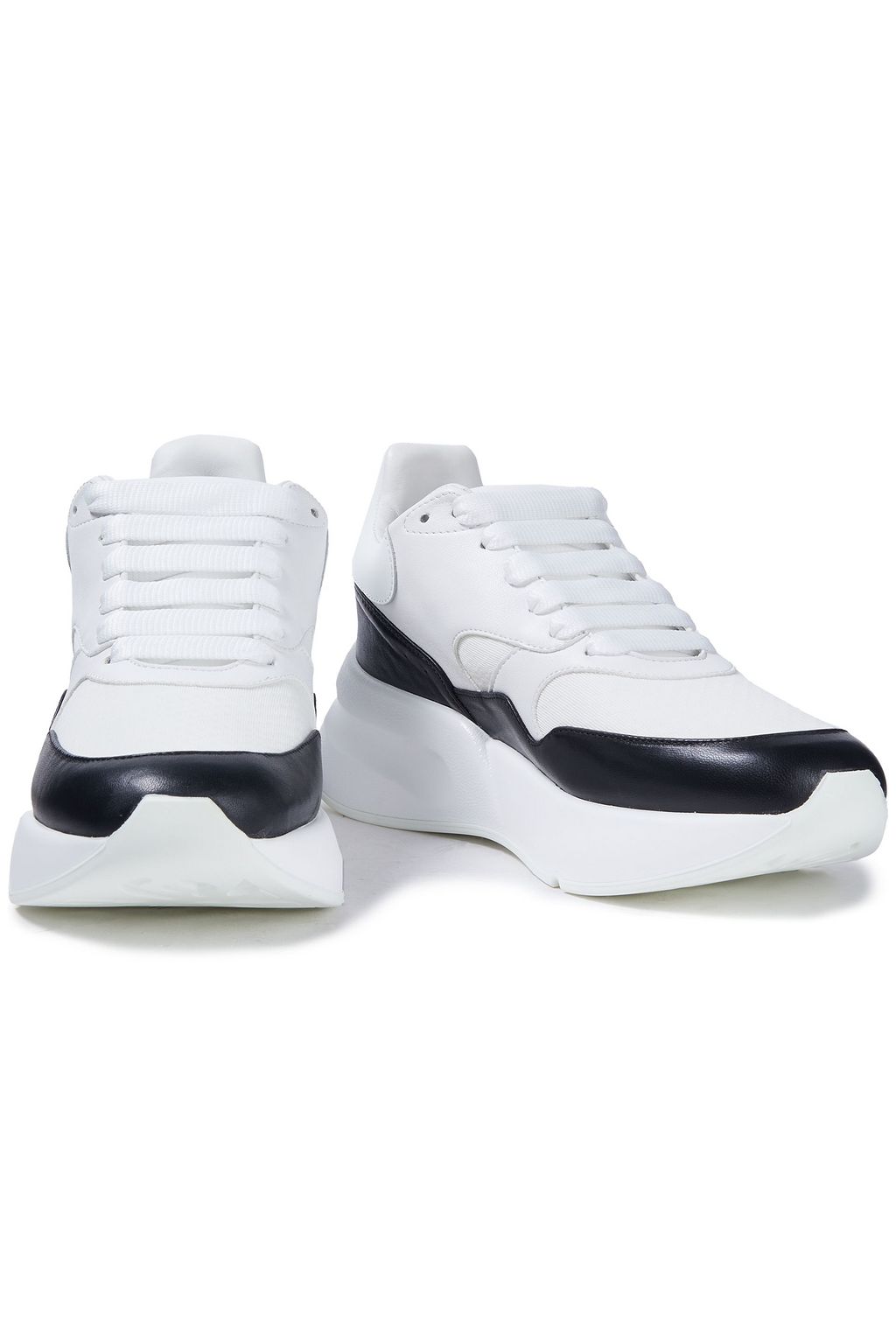 MCQUEEN Joey Larry leather and jersey sneakers