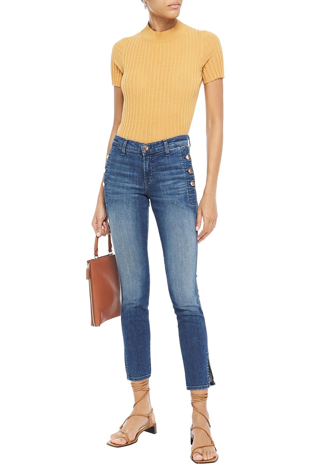 J BRAND Sadey faded mid-rise skinny jeans