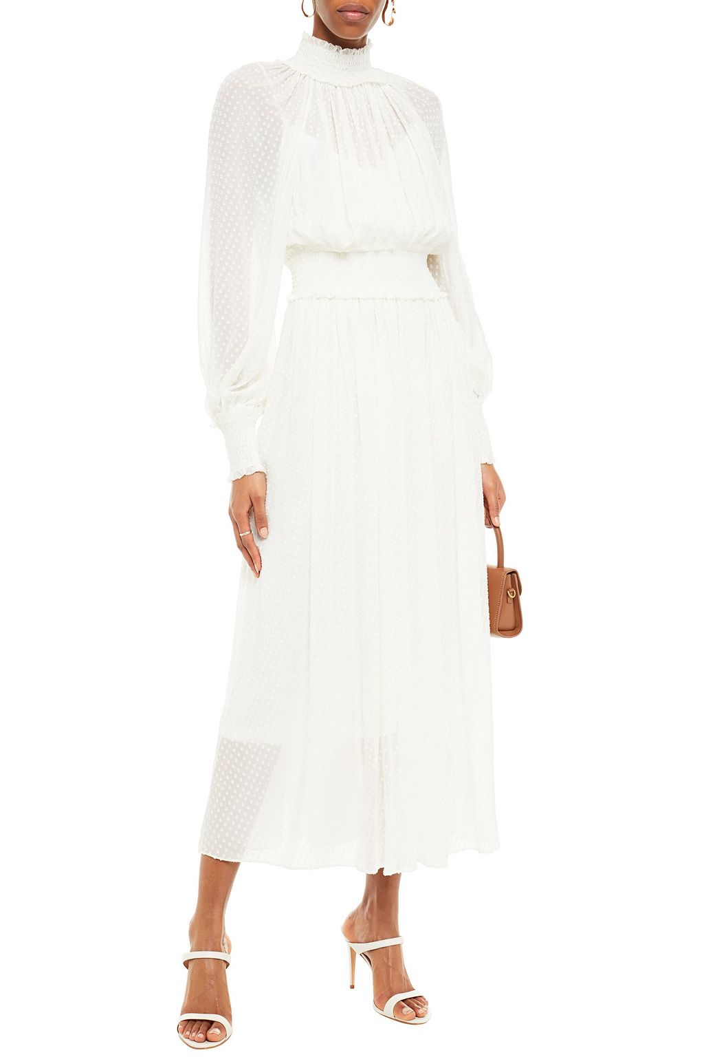 ZIMMERMANN Shirred fil coupé silk-blend maxi dress