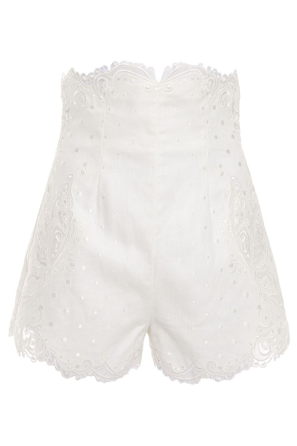Zimmermann August Broderie Shorts In Ivory