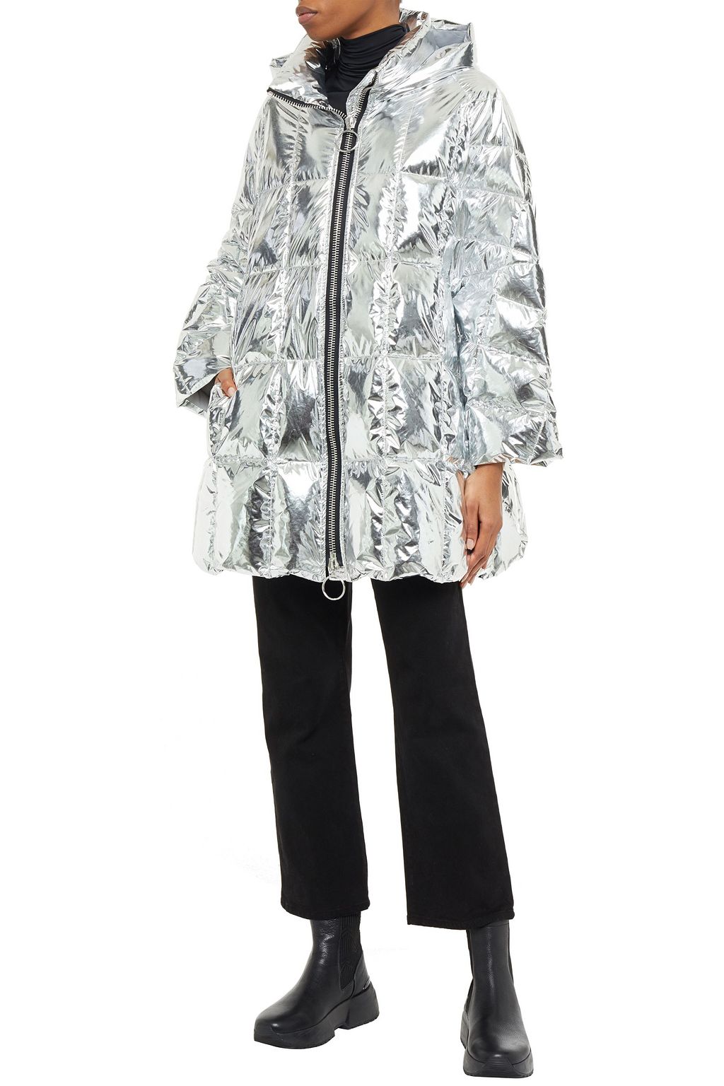 IENKI IENKI Cropped Pyramide snake-print quilted coated-shell hooded down coat
