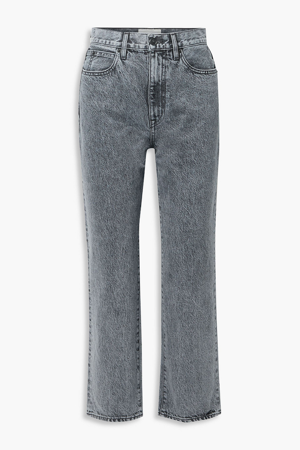 Slvrlake London Cropped High-rise Straight-leg Jeans In Gray