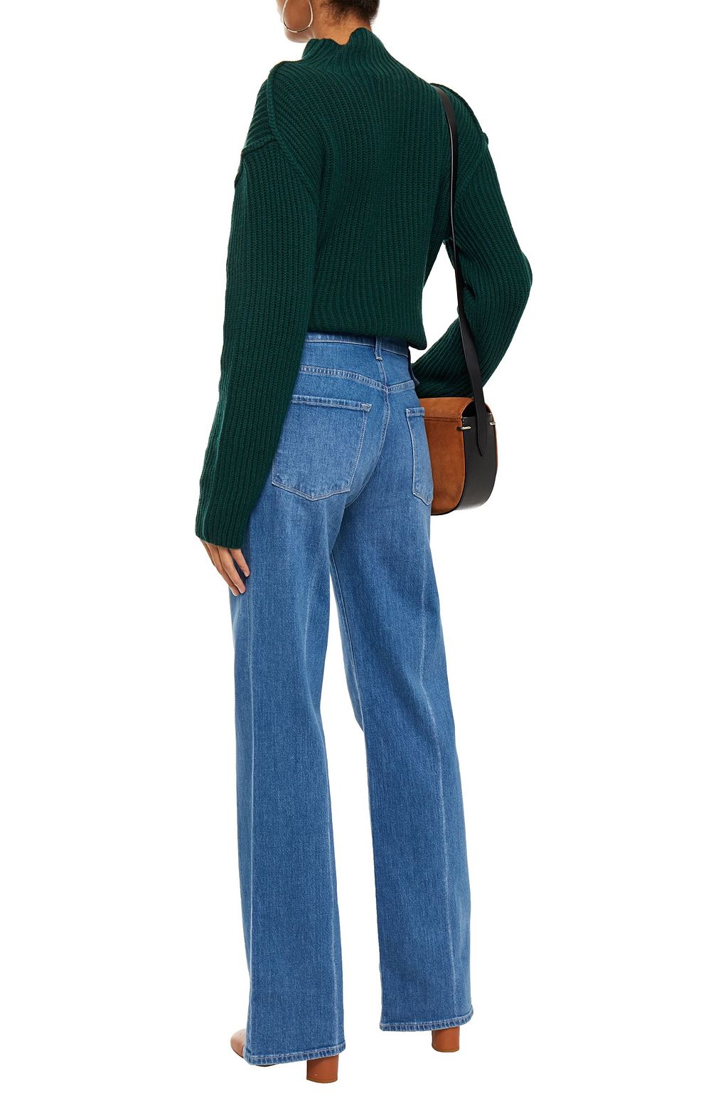 J BRAND Faded high-rise wide-leg jeans