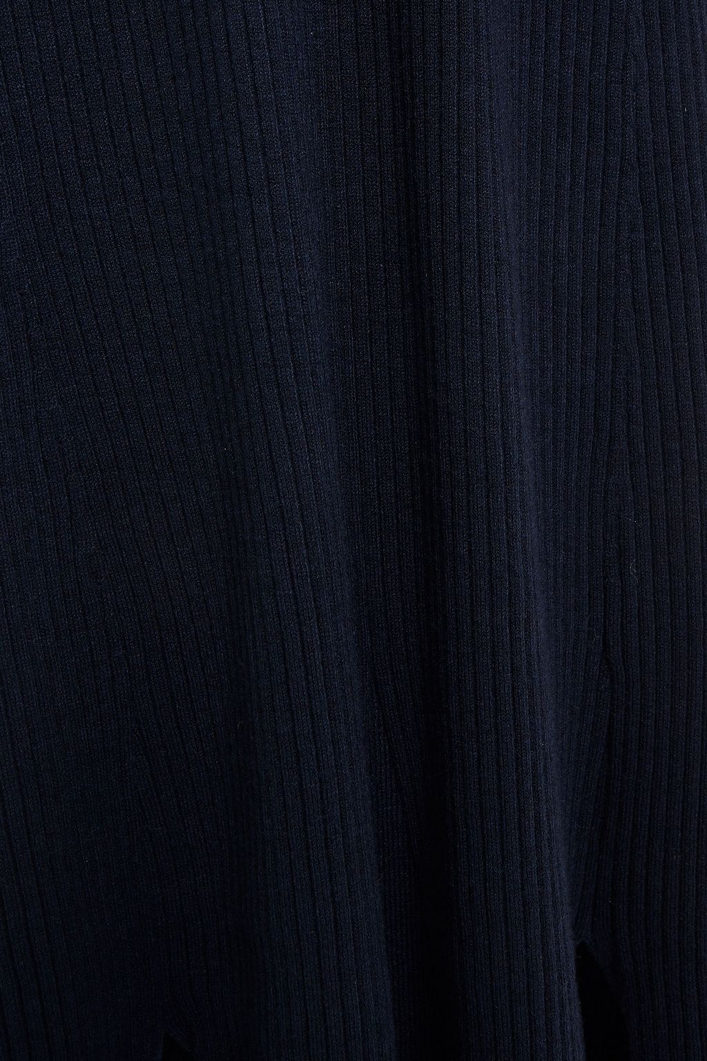SANDRO Rony pleated poplin-trimmed ribbed-knit midi dress