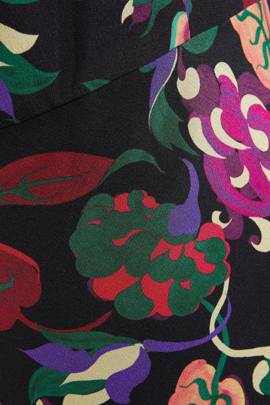 SALONI Daphne fluted satin-jacquard maxi dress