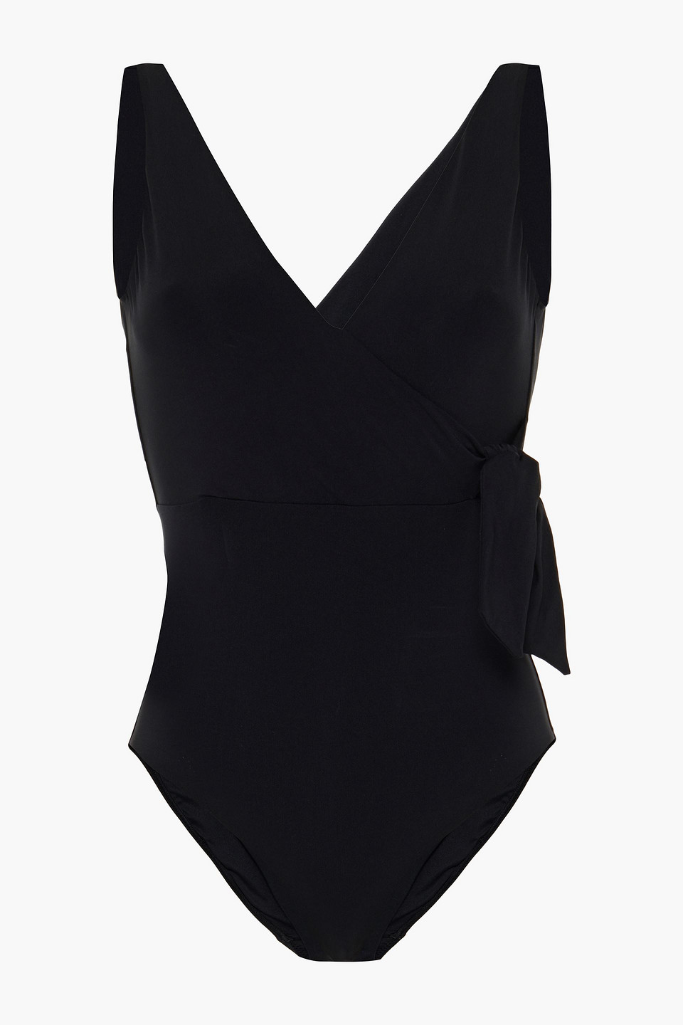 Jets Australia By Jessika Allen Woman Jetset Wrap-effect Swimsuit Black Size 8