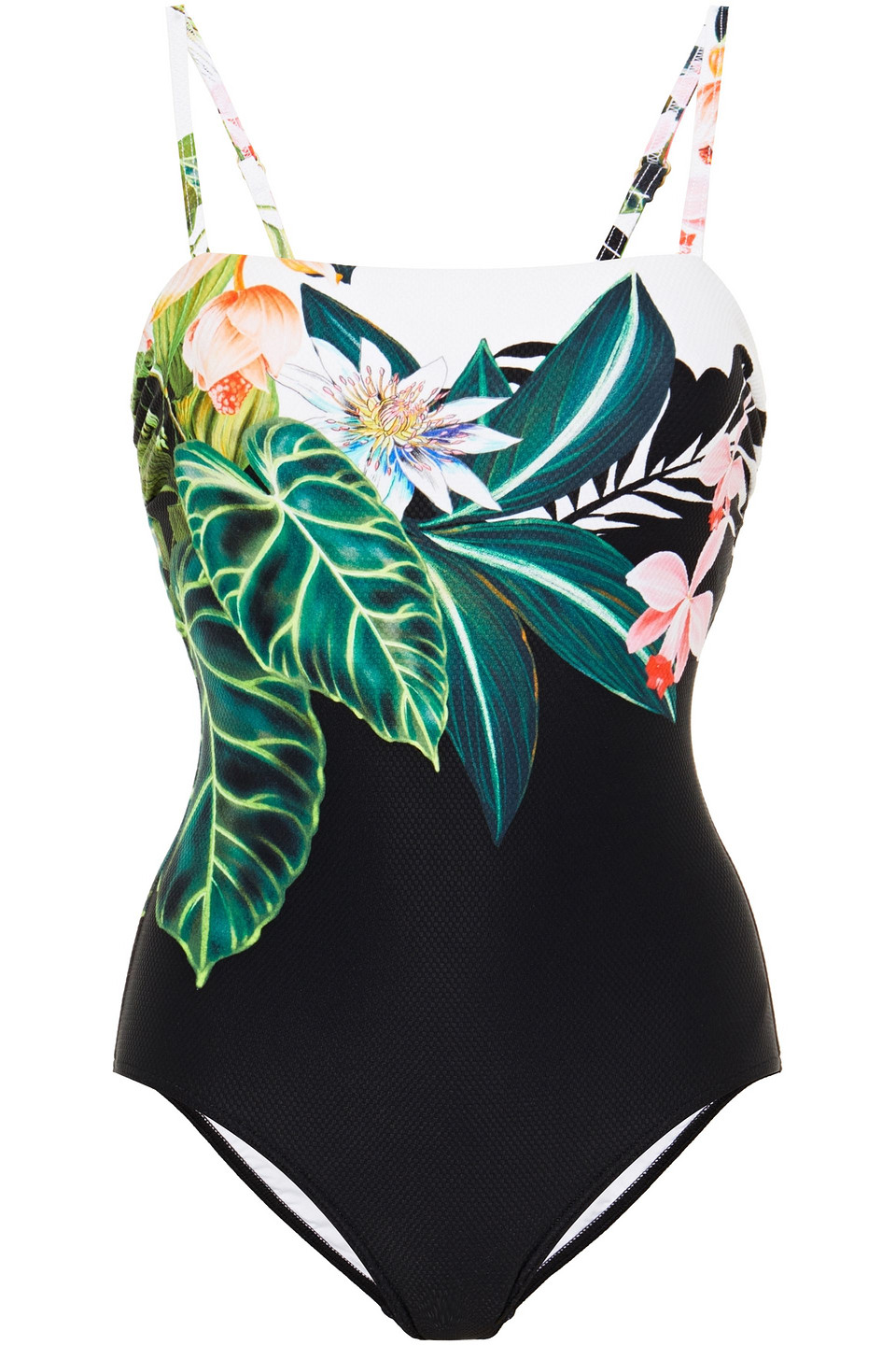 Jets Australia By Jessika Allen Woman Printed Jacquard Swimsuit Black Size 8