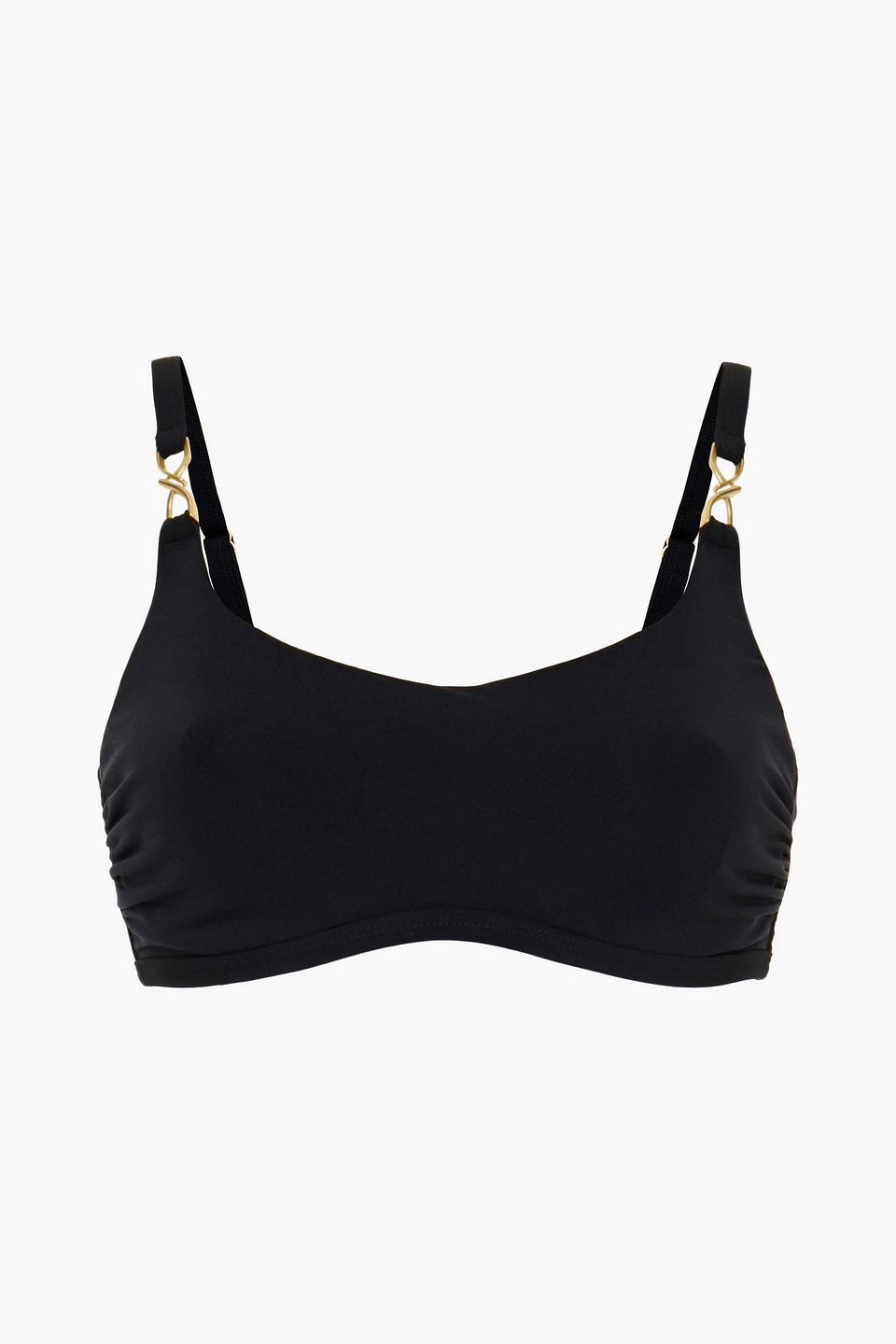 Jets Australia By Jessika Allen Woman Icon Embellished Bikini Top Black Size 12