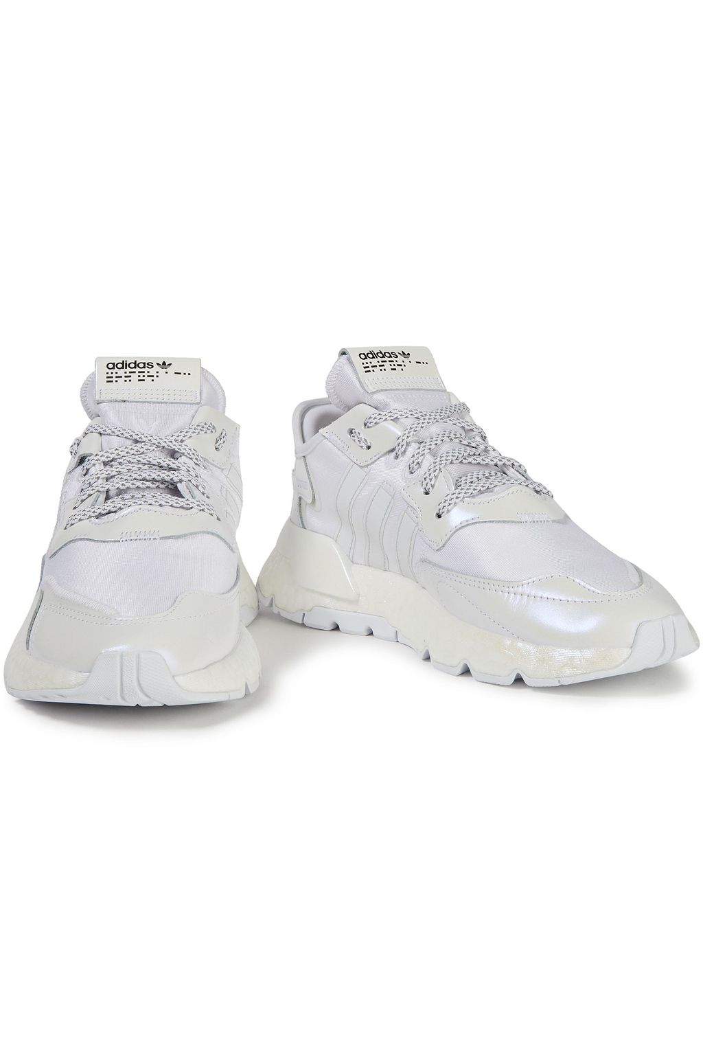 ADIDAS ORIGINALS Nite Jogger leather-trimmed mesh sneakers