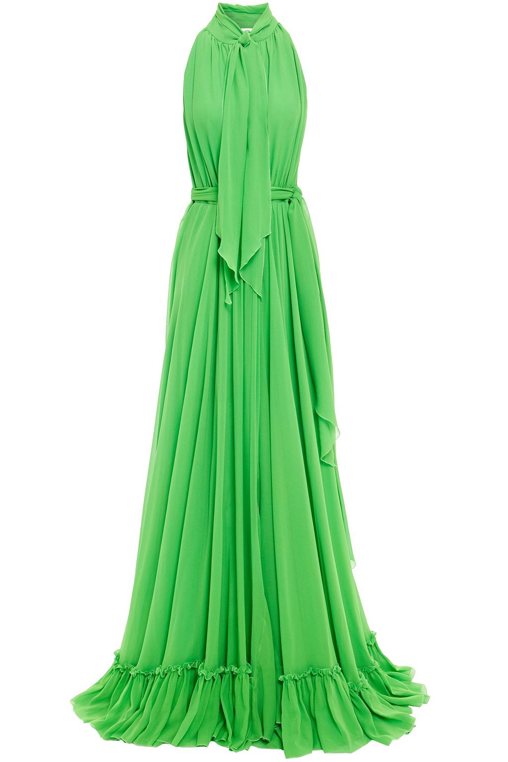 green georgette dress