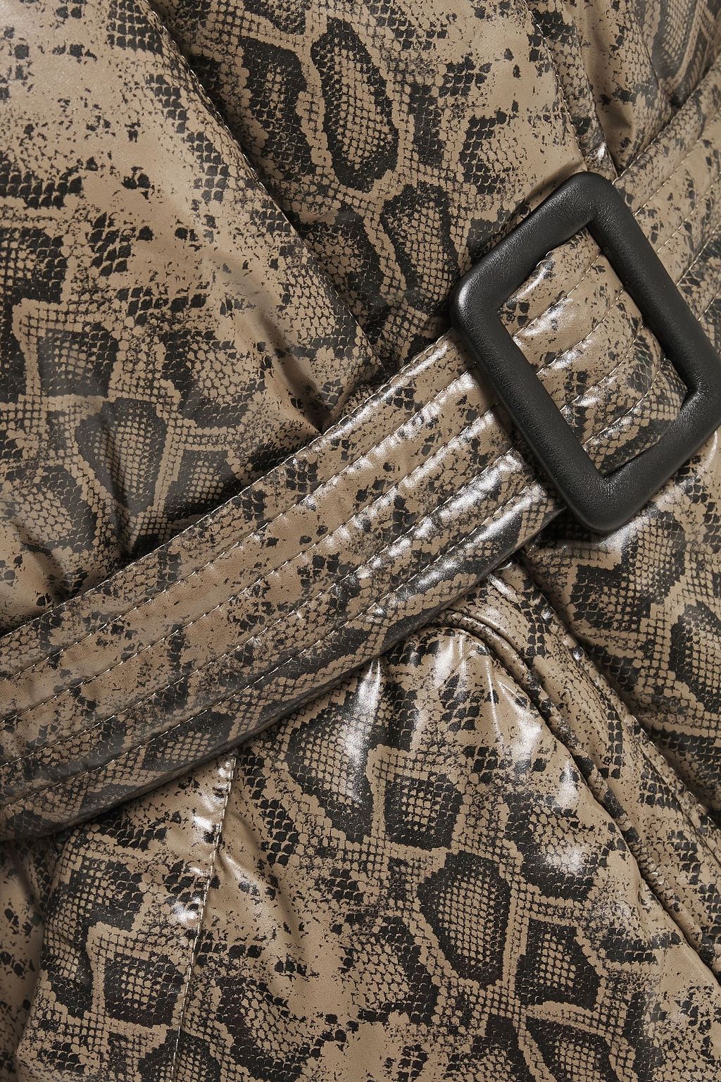IENKI IENKI Michlin quilted snake-print coated-shell hooded down jacket