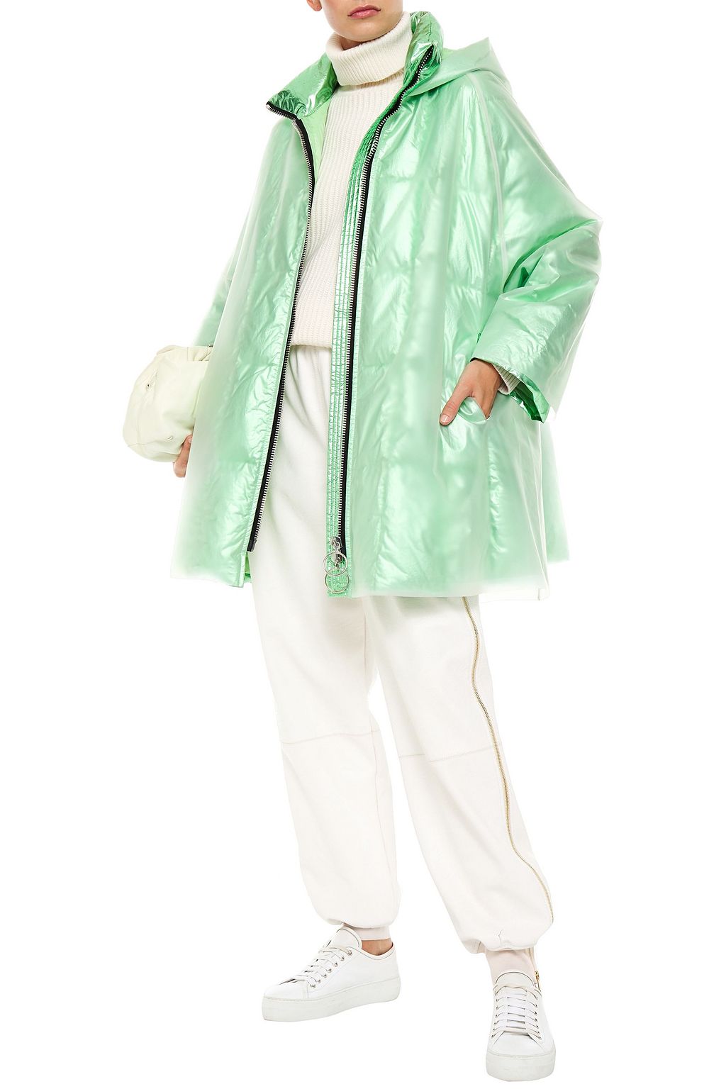 IENKI IENKI Raincoat Daunenmantel aus PVC und gestepptem, beschichtetem Shell mit Kapuze