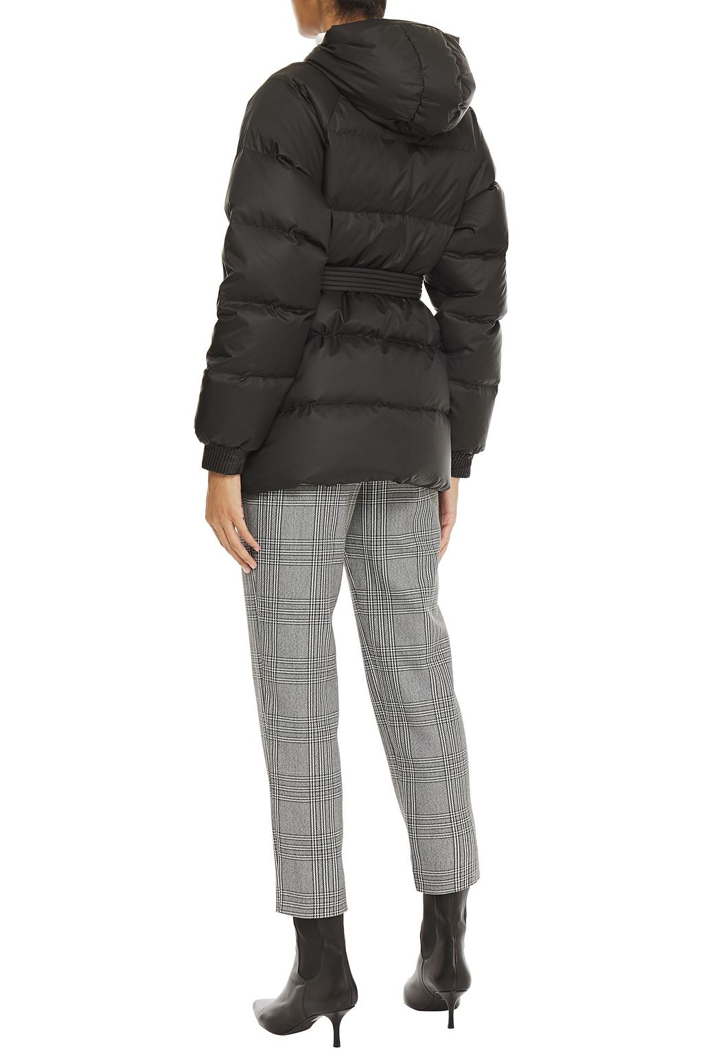 IENKI IENKI Belted quilted shell hooded down coat