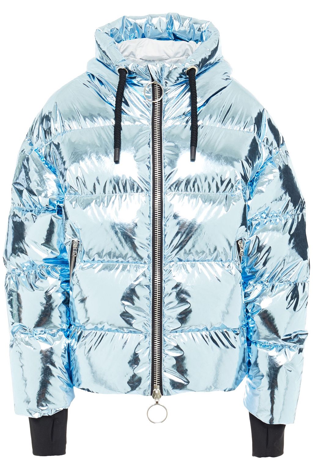 light blue hooded jacket