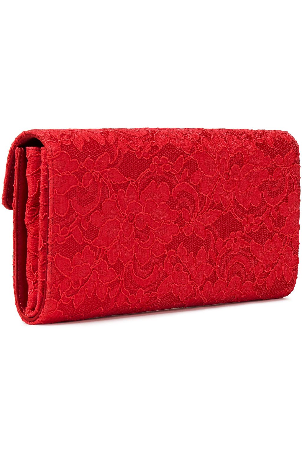 ROGER VIVIER Envelope crystal-embellished corded lace clutch