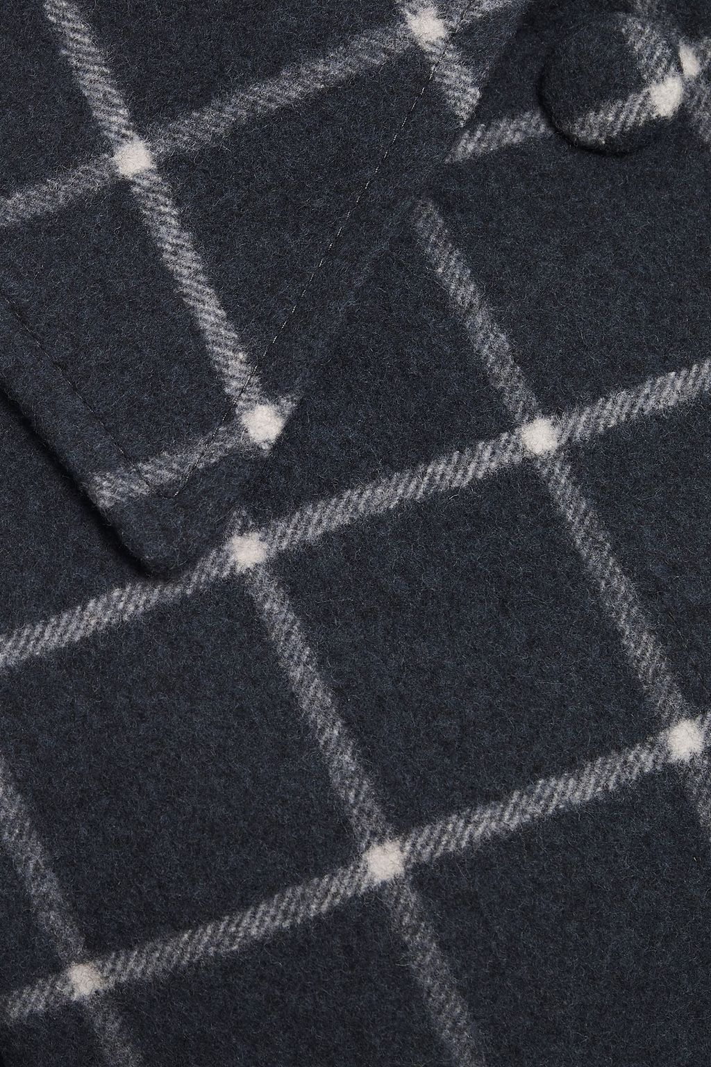 IENKI IENKI Mac brushed checked wool-blend felt coat