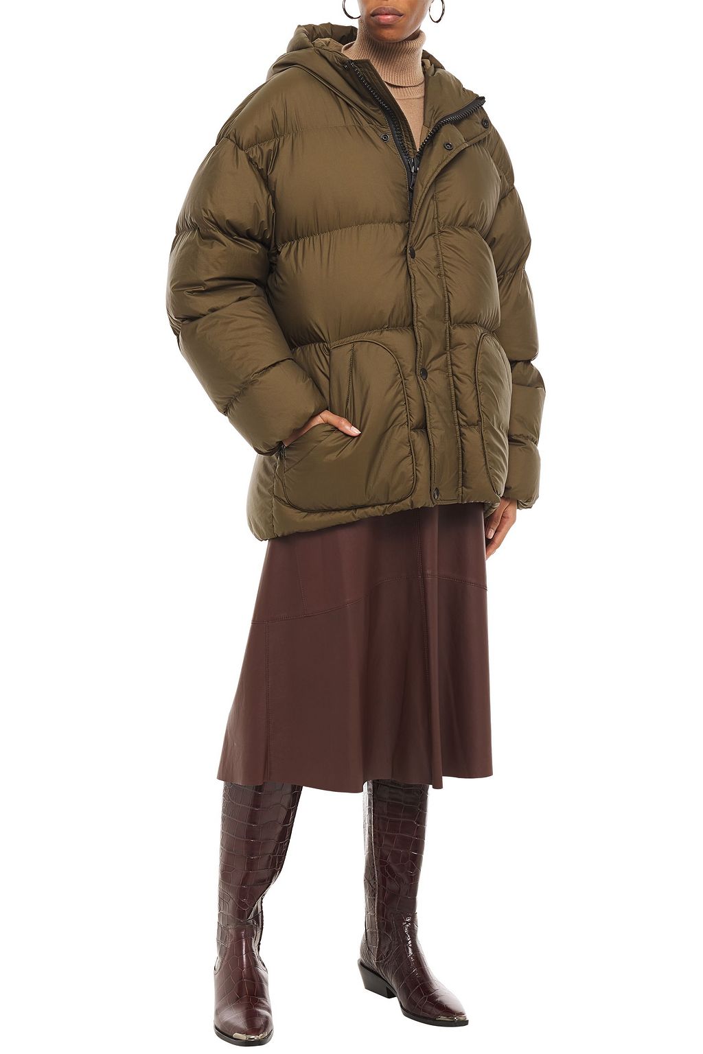 IENKI IENKI Michlin quilted shell down hooded jacket