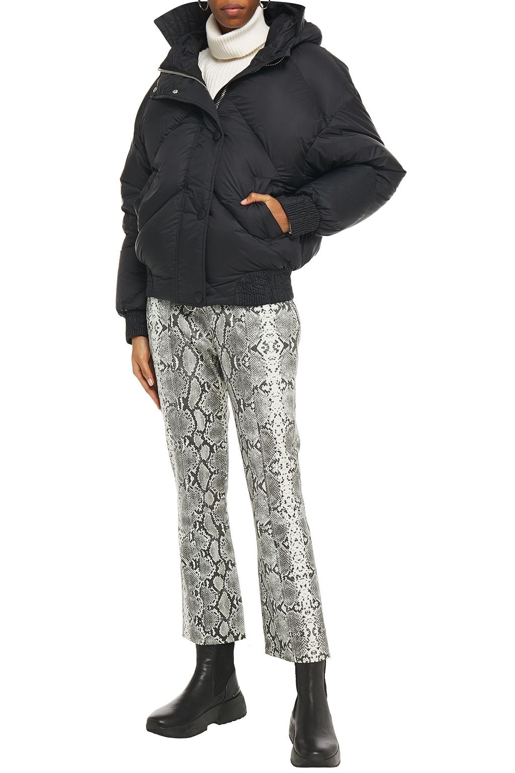 IENKI IENKI Dunlop quilted shell hooded down jacket