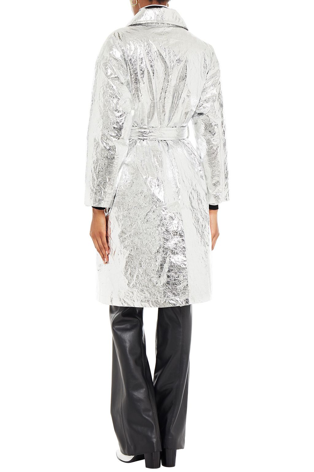 IENKI IENKI Mac shell-paneled checked wool-blend felt down hooded coat