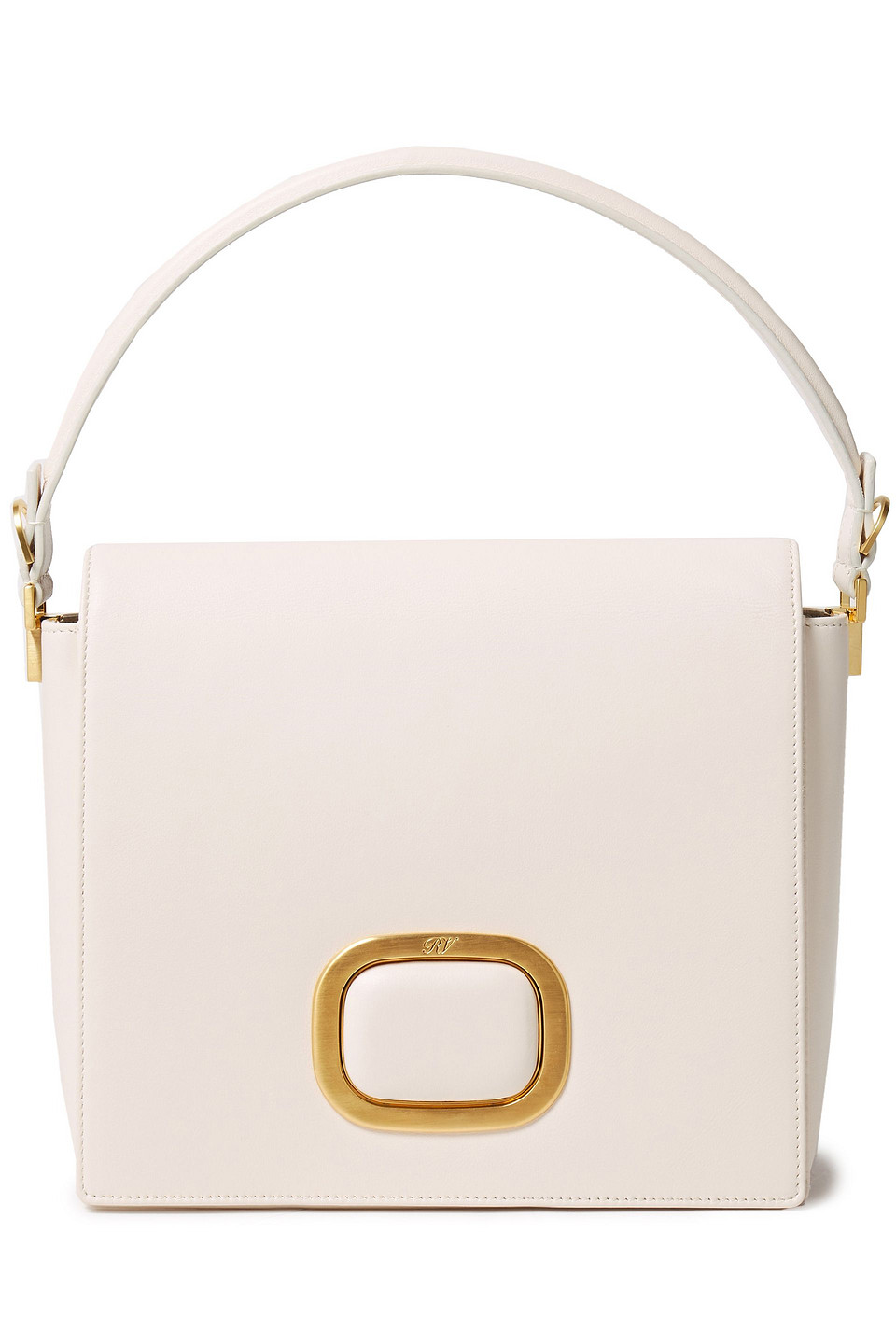 Roger Vivier Madame Leather Tote In Ivory