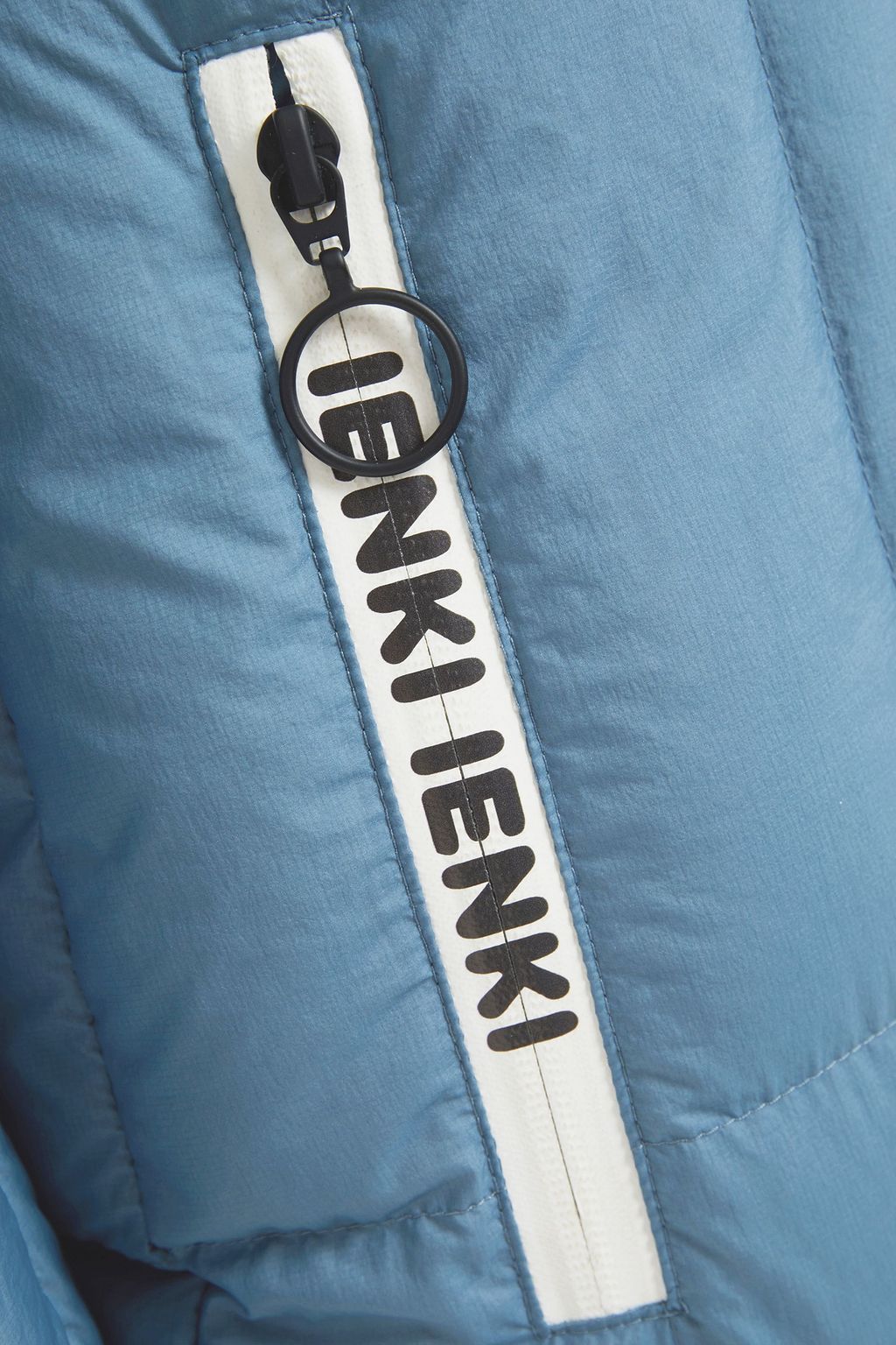 IENKI IENKI Belted logo-print quilted shell hooded down jumpsuit