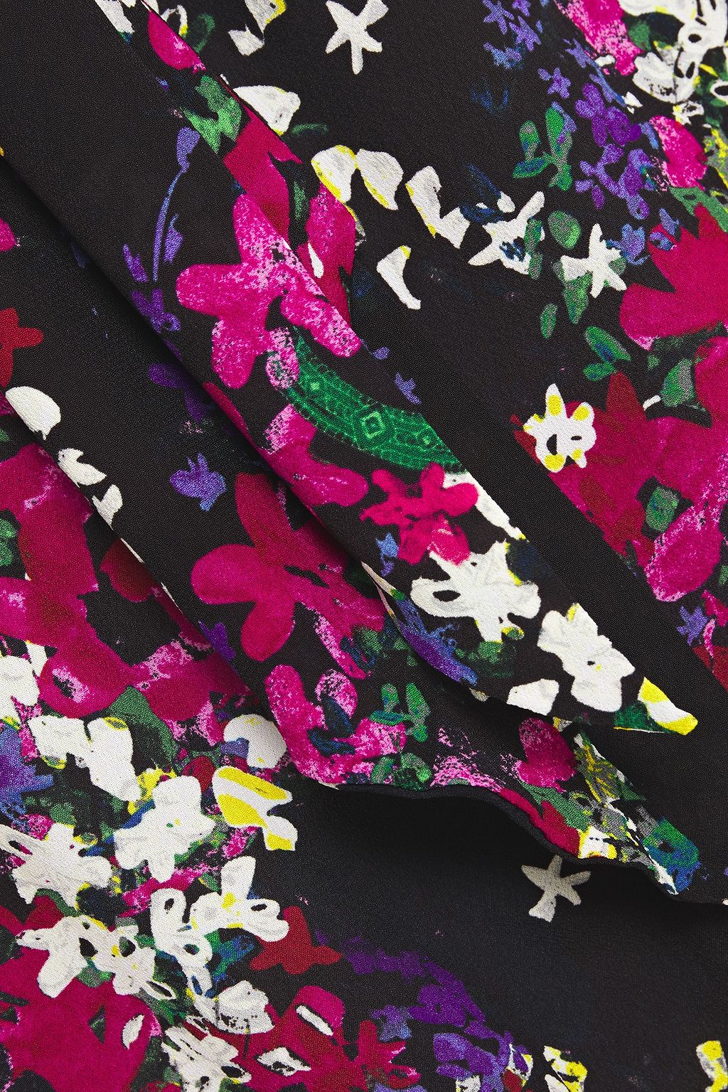 DUNDAS Tie-neck floral-print crepe blouse