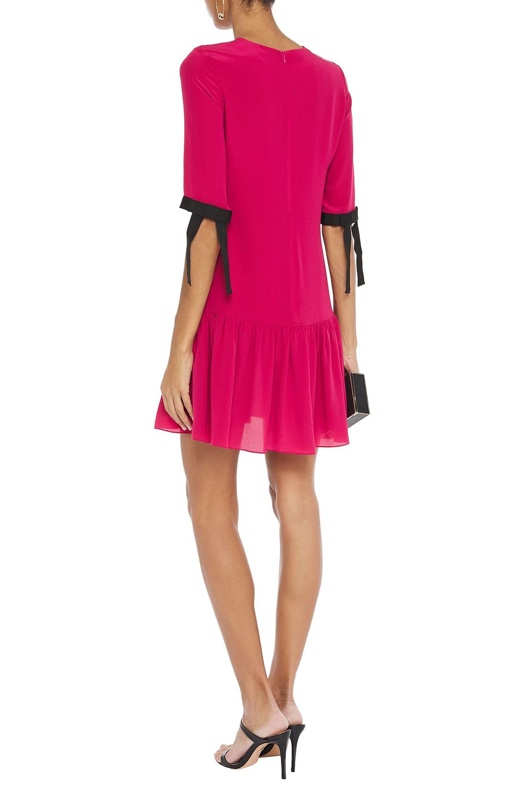 ERDEM Emmie grosgrain-trimmed silk crepe de chine dress