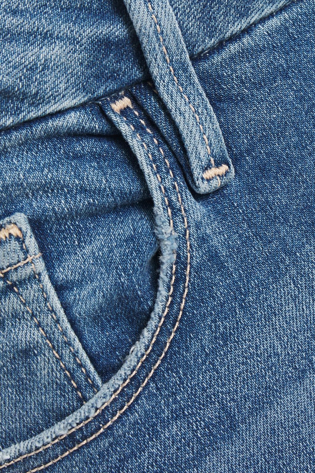 FRAME Faded mid-rise kick-flare jeans