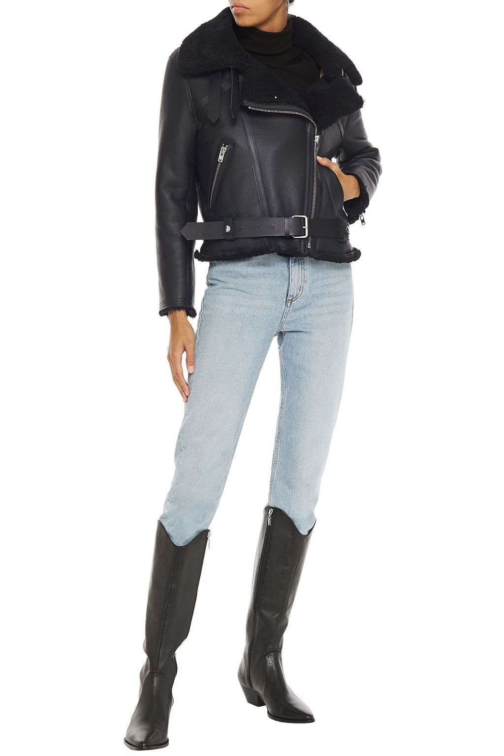 IRO Dries shearling biker jacket
