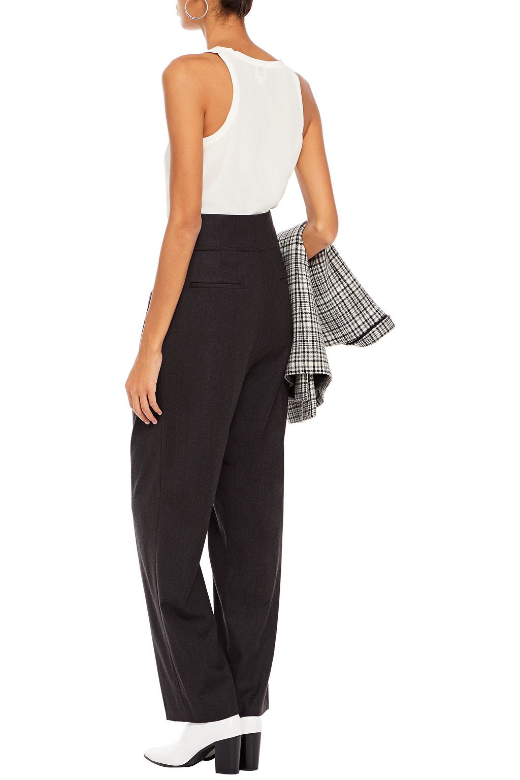 IRO Belted brushed-twill straight-leg pants