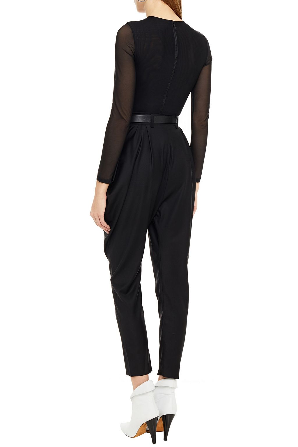 IRO Cropped pleated wool-twill tapered pants