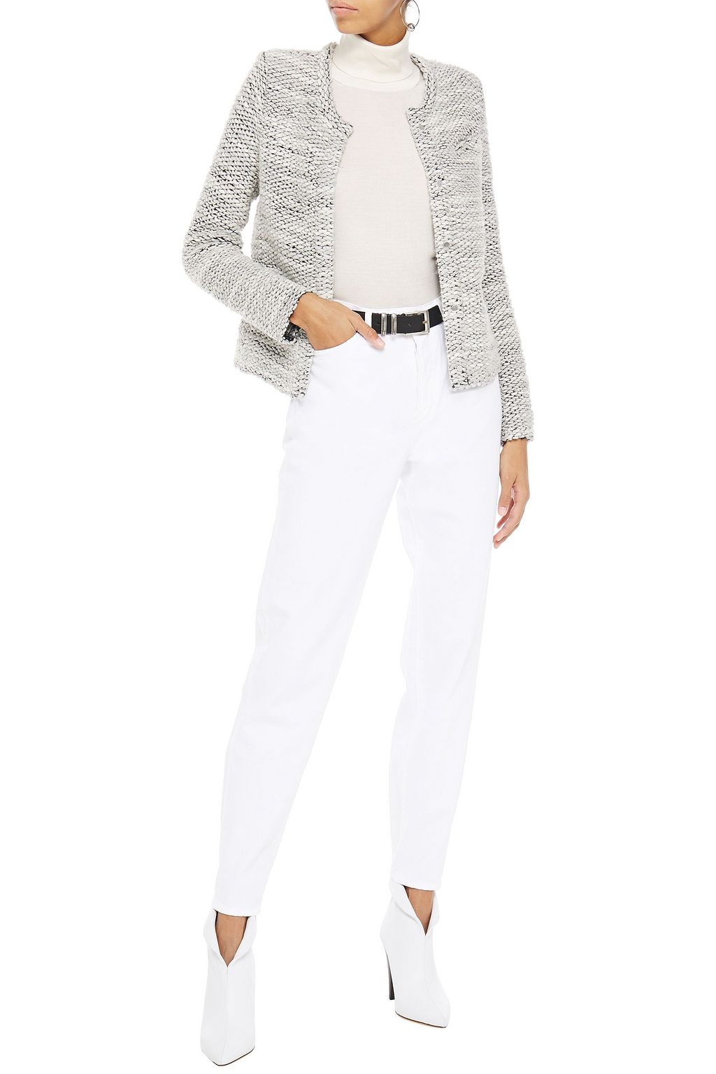IRO Carene distressed bouclé-knit jacket