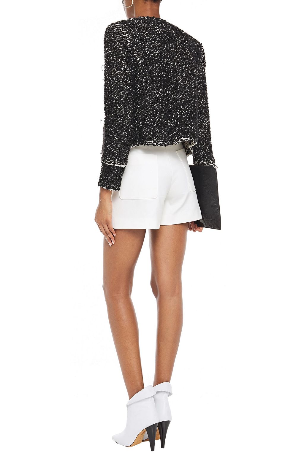 IRO Juliana frayed jacquard-knit cotton-blend jacket
