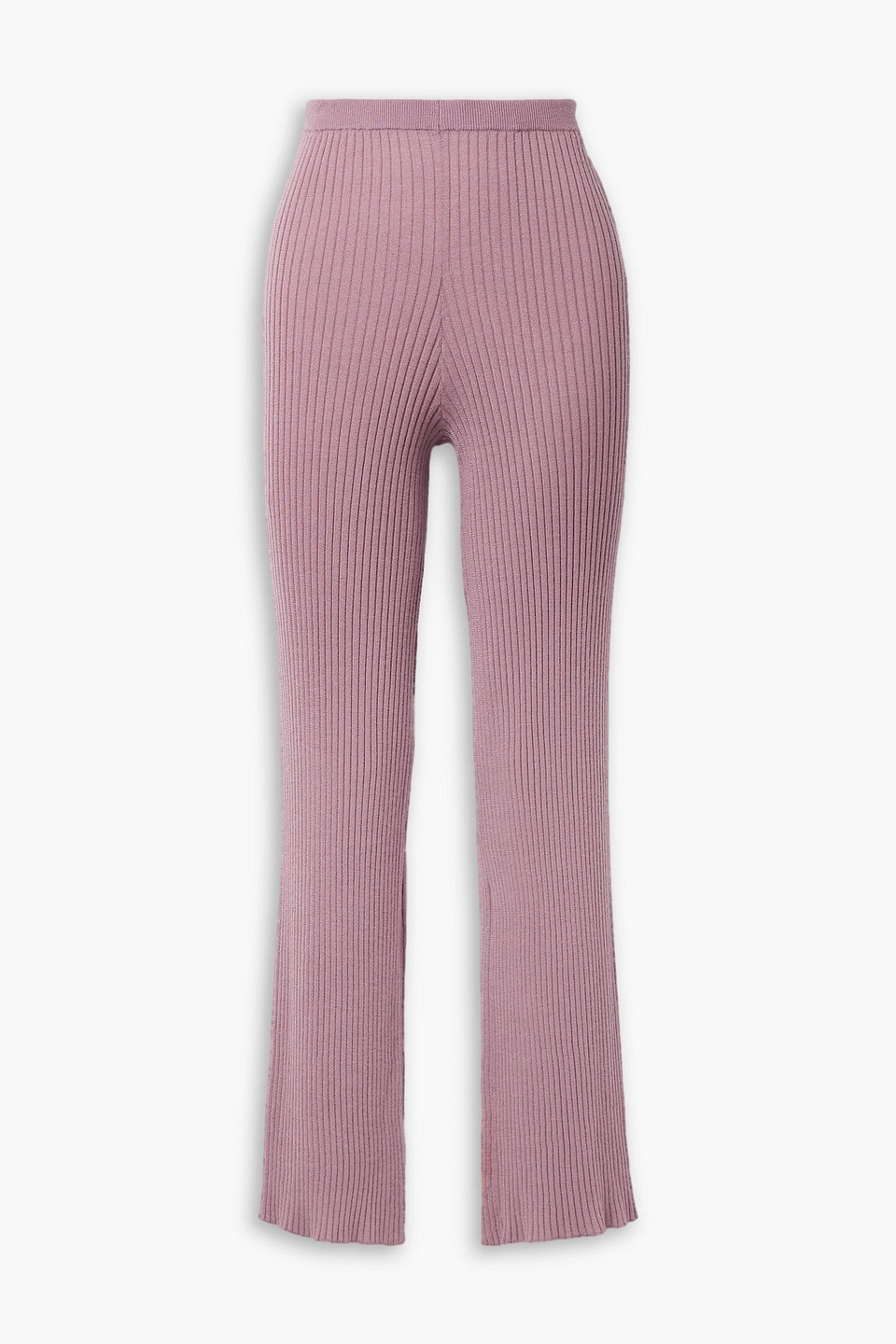 Sablyn Jordan Ribbed Cashmere Straight-leg Pants In Antique Rose