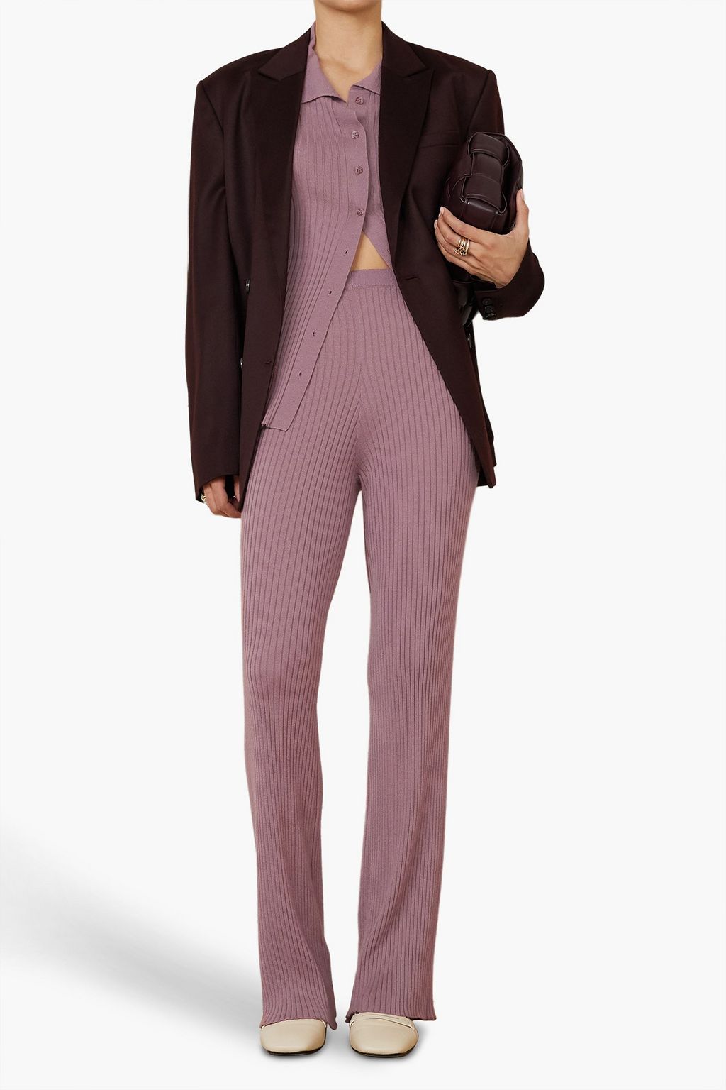 SABLYN Jordan ribbed cashmere straight-leg pants
