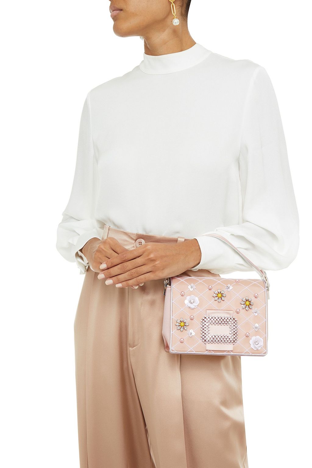 ROGER VIVIER Madame Diadem embellished satin shoulder bag