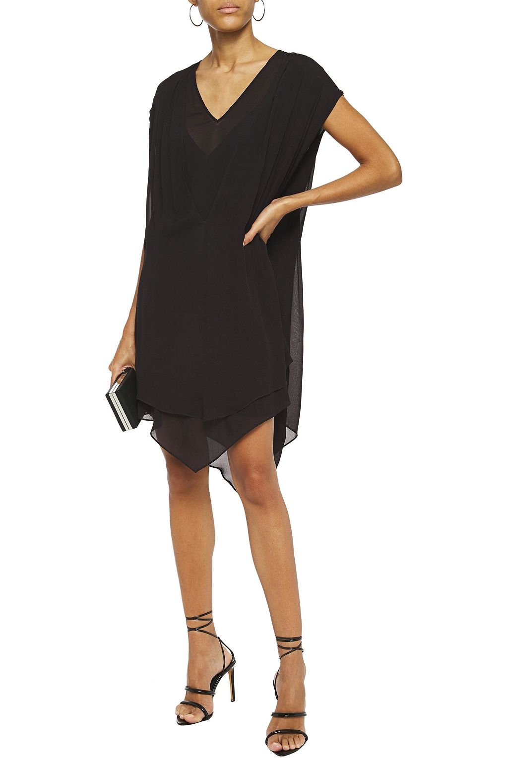 IRO Desvio asymmetric layered georgette mini dress
