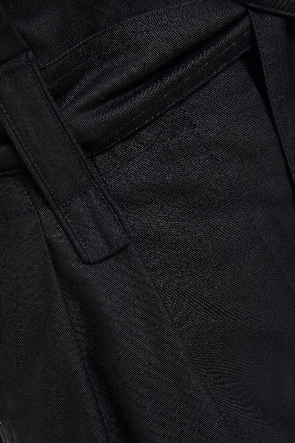 IRO Belted pleated cotton-gabardine shorts